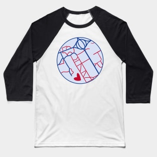 American University Map Baseball T-Shirt